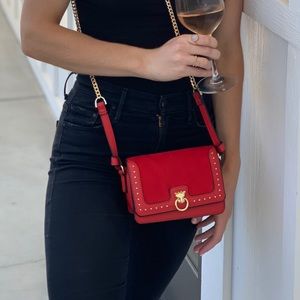 Topshop red crossbody purse